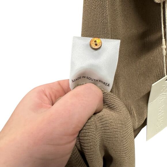 New Aya Muse Edo Halterneck Draped Maxi Dress XS Light Tan Brown - Picture 9 of 9